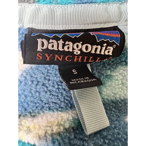 Patagonia Synchilla Snap-T Fleece Trout Tales Elwha Blue Women’s Size Small - Picture 6 of 7